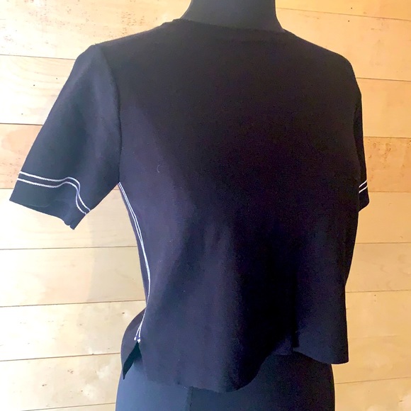 Zara Cropped Black Top Medium - Picture 1 of 2